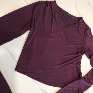 Aritzia burgundy crop top